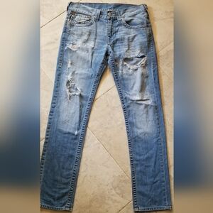 True Religion Womens Designer Distressed Jeans